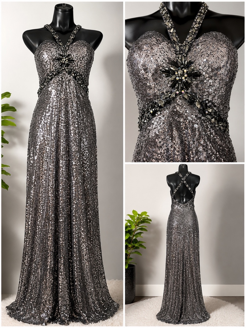 Silver Sequin Gown